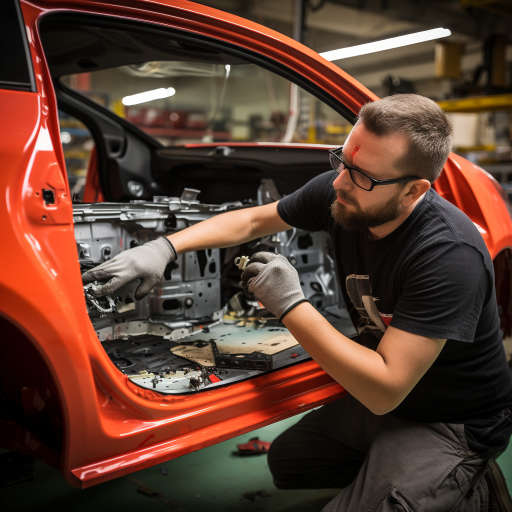 Фотография демонтажа обшивки двери автомобиля Киа Рио